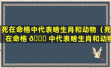 死在命格中代表啥生肖和动物（死在命格 🐕 中代表啥生肖和动物有关）